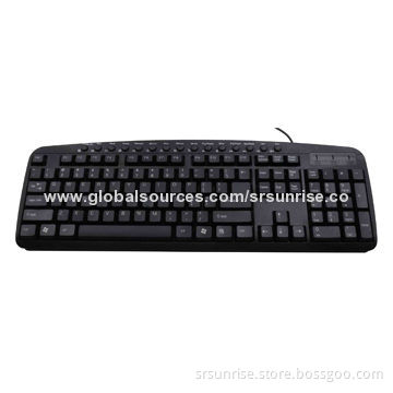 Wired Multimedia Keyboard, USB, PS/2 Port, Waterproof Design